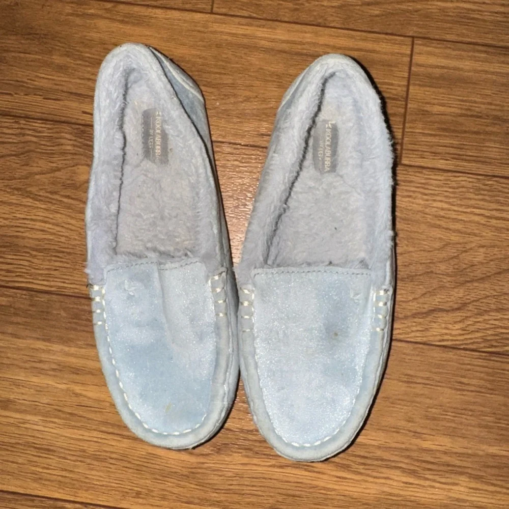 Kookaburra by Ugg Riley Shimmer Moccasins Big Kid Size 2 Blue Gray